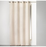 Rideau à oeillets carrés - 140 x 240 cm - velours - cabaret - nature