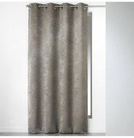 Rideau à oeillets carrés - 140 x 240 cm - velours - cabaret - taupe