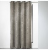 Rideau à oeillets carrés - 140 x 240 cm - velours - cabaret - taupe