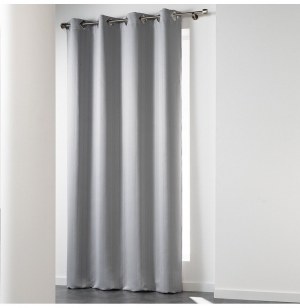 Rideau à oeillets carrés - occultant - 140 x 260 cm - liny - gris