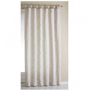 Rideau à passants - 140 x 260 cm - jacquard bicolore - lin