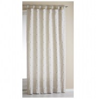 Rideau à passants - 140 x 260 cm - jacquard bicolore - lin
