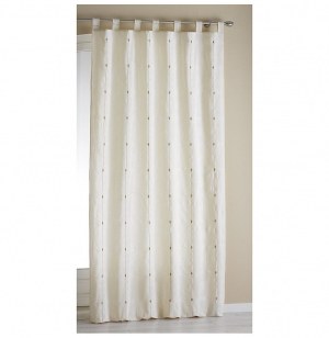 Rideau à passants - 140 x 260 cm - jacquard bicolore - naturel