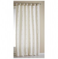 Rideau à passants - 140 x 260 cm - jacquard bicolore - naturel