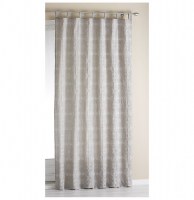 Rideau à passants - 140 x 260 cm - jacquard bicolore - noisette