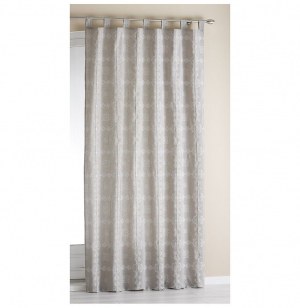 Rideau à passants - 140 x 260 cm - jacquard bicolore - noisette