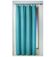 Rideau à passants - 140 x 260 cm - polyester - essentiel - bleu