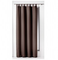 Rideau à passants - 140 x 260 cm - polyester - essentiel - brun