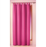 Rideau à passants - 140 x 260 cm - polyester - essentiel - fuchsia