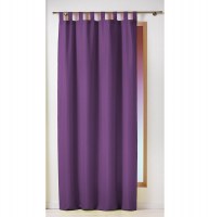 Rideau à passants - 140 x 260 cm - polyester - essentiel - prune