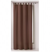 Rideau à passants - 140 x 260 cm - polyester - punchy - choco