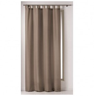 Rideau à passants - 140 x 260 cm - polyester - punchy - noisette