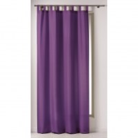 Rideau à passants - 140 x 260 cm - polyester - punchy - prune