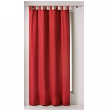 Rideau à passants - 140 x 260 cm - polyester - punchy - rouge