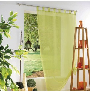 Panneau voilage à passants - 140 x 240 cm - amande