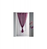 Voilage à oeillets double - 140 x 240 cm - cassis/blanc