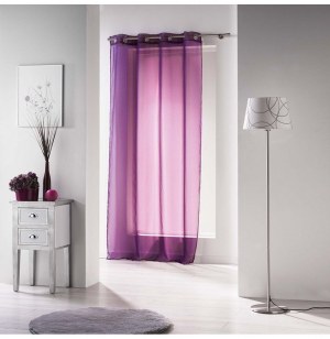 Voilage à oeillets - 140 x 240 cm - aubergine