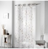 Voilage à oeillets - 140 x 240 cm - clochettes - taupe