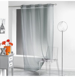 Voilage à oeillets - 140 x 240 cm - lissea - gris