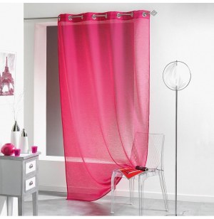 Voilage à oeillets - 140 x 240 cm - lissea - fuchsia