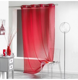 Voilage à oeillets - 140 x 240 cm - lissea - rouge