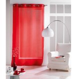 Voilage à oeillets - 140 x 240 cm - paloma - rouge