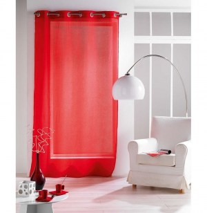 Voilage à oeillets - 140 x 240 cm - paloma - rouge