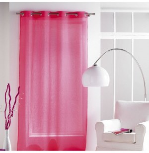 Voilage à oeillets - 140 x 240 cm - paloma - fuchsia