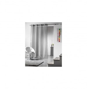 Voilage à oeillets - 140 x 260 cm - taffetas - gris