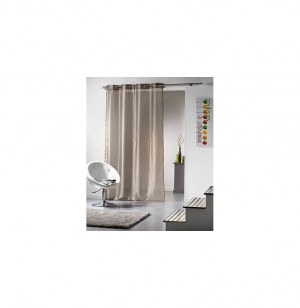 Voilage à oeillets - 140 x 260 cm - taffetas - taupe