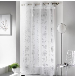 Voilage à oeillets - 140 x 240 cm - celia - argent