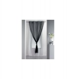 Voilage à oeillets double - 140 x 260 cm - duni - noir/blanc