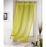 Voilage à oeillets rayé - 140 x 240 cm - malta - anis