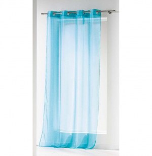 Voilage à oeillets - 140 x 240 cm - bleu