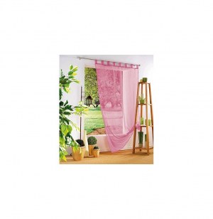 Voilage à passants - 140 x 240 cm - rose dragée