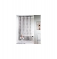 Voilage à oeillets brodé - 140 x 240 cm - palmy - gris