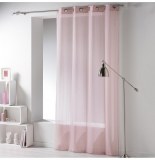 Voilage à oeillets tissé- 140 x 240 cm - tissia - rose dragée