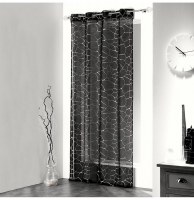 Voilage à oeillets - 140 x 240 cm - sahel - noir