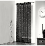 Voilage à oeillets - 140 x 240 cm - sahel - noir