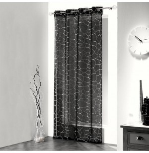 Voilage à oeillets - 140 x 240 cm - sahel - noir