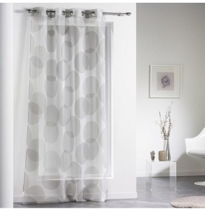 Voilage à oeillets - 140 x 240 cm - reflecto - taupe