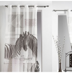 Voilage à oeillets - 140 x 260 cm -zébrine