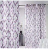 Voilage à oeillets - 140 x 240 cm - ikat - parme