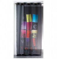 Voilage à oeillets - 140 x 260 cm - new york city - noir