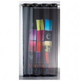 Voilage à oeillets - 140 x 260 cm - new york city - noir