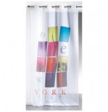 Voilage à oeillets - 140 x 260 cm - new york city - blanc