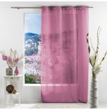 Voilage à oeillets - 140 x 240 cm - salina - rose