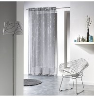 Voilage à oellets - 140 x240 cm - bulles - perle