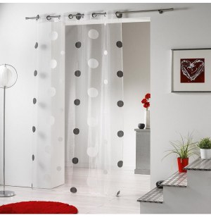 Voilage à oellets - 140 x240 cm - organza - pluton - blanc