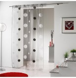 Voilage à oellets - 140 x240 cm - organza - pluton - noir